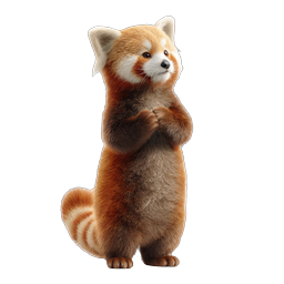 Adorable Red Panda Standing Realistic Icon