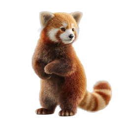 Adorable Red Panda Standing Realistic Icon | Wildlife