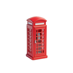 Icona cabina telefonica britannica rossa - Design 3D classico