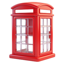 Classic Red British Phone Booth 3D Icon