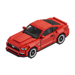 Red Pixel Sports Car - 3D Voxel Icon