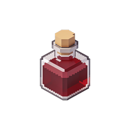 Botella de Poción Roja en Pixel Art - Icono Voxel RPG