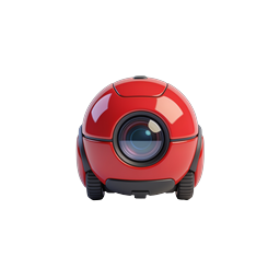 Red Robot Camera Icon - Smart Security Device
