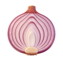 Rote Schalotten 3D-Icon - Illustration von frischen Erzeugnissen