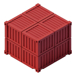 Red Shipping Container Icon - 3D Isometric Freight Box