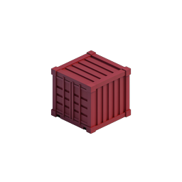 Red Shipping Container Icon - 3D Isometric Cargo Box
