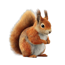 Realistic Red Squirrel Icon - Detailed Wildlife Illustration