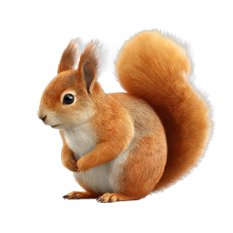 Realistic Red Squirrel Icon - Cute Wildlife Illustration