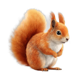 Realistic Red Squirrel Icon - Cute Wildlife Illustration