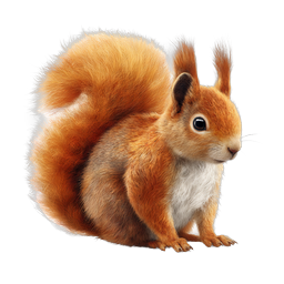 Realistic Red Squirrel Icon - Detailed Wildlife Illustration