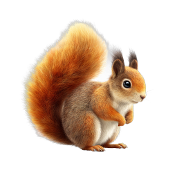 Realistic Red Squirrel Icon - Detailed Wildlife Illustration