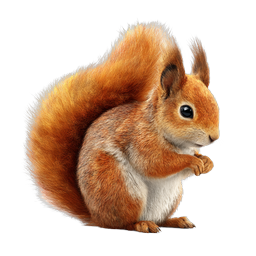 Realistic Red Squirrel Icon - Detailed Wildlife Illustration