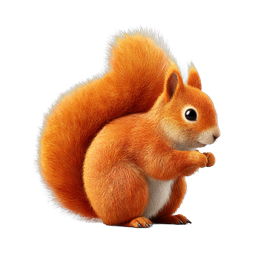 Realistic Red Squirrel Icon - Wildlife Forest Animal
