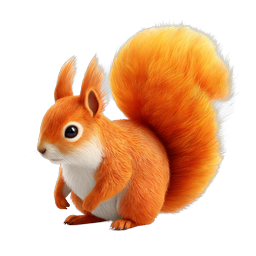 Cute Red Squirrel Icon - Realistic Wildlife Illustration