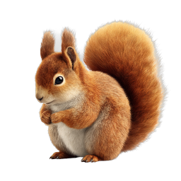 Realistic Red Squirrel Wildlife Icon | Nature Animal Illustration