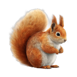 Realistic Red Squirrel Icon - Cute Wildlife Illustration