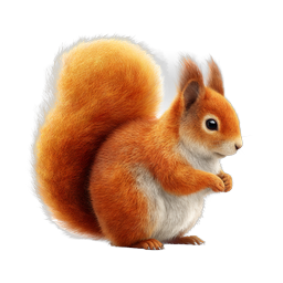 Realistic Red Squirrel Illustration with Bushy Tail