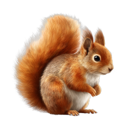 Realistic Red Squirrel Icon | Wildlife Animal Illustration