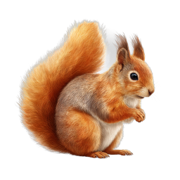 Realistic Red Squirrel Icon - Cute Wildlife Illustration