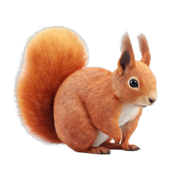 Realistic Red Squirrel Icon - Detailed Wildlife Illustration