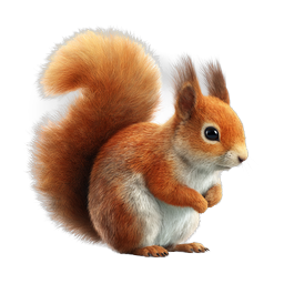 Realistic Red Squirrel Icon - Cute Wildlife Illustration