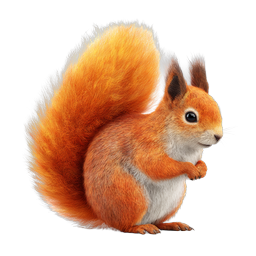 Realistic Red Squirrel Icon - Detailed Wildlife Illustration
