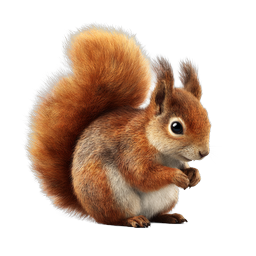 Realistic Red Squirrel Icon - Cute Wildlife Illustration