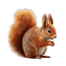 Realistic Red Squirrel Icon - Cute Wildlife Animal