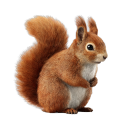 Realistic Red Squirrel Icon - Detailed Wildlife Illustration
