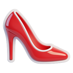 Red Stiletto High Heel Shoe Icon - 3D Glossy Style