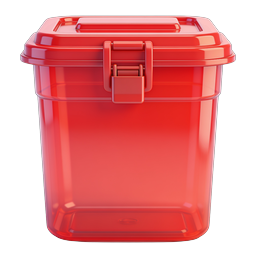 Red Storage Container 3D Icon | Clamp Lid Box