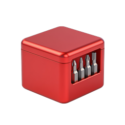Icono de caja de almacenamiento de puntas roja | Ferretería 3D