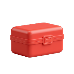 Red Toolbox 3D Icon - Clay Style Storage Box