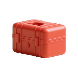 Red Toolbox Icon - 3D Rendered Storage Case