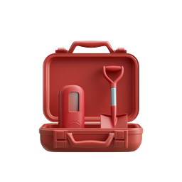 Red Toolbox 3D Icon - Clay Style Tool Kit Graphic