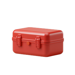 Red Toolbox Clay Style 3D Icon for Tools and Storage