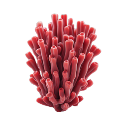 Red Tube Coral 3D Icon - Marine Life Illustration