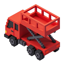 Icona camion voxel rosso - Pixel art 3D isometrica