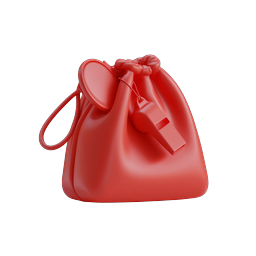 Rote Pfeife mit Etui Icon | 3D Sportausrüstung