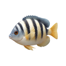 Vibrant Striped Fish Icon for Nature Themes