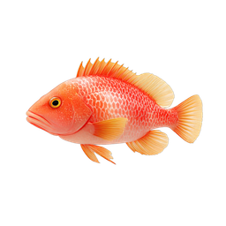 Vibrant Orange Fish Icon for Nature and Seafood Themes
