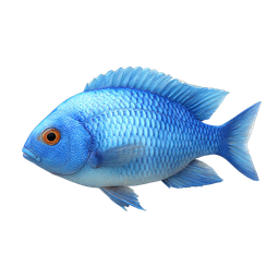 Vibrant Blue Fish Icon for Aquatic Themes
