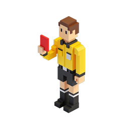 Referee Red Card 3D Blocky Sports Icon