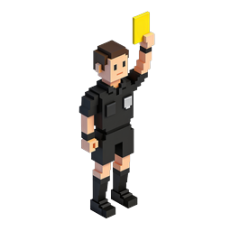 Voxel Referee Yellow Card 3D Sports Icon