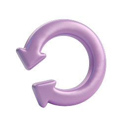 Ícone de seta de ciclo de atualização 3D roxo - Símbolo de recarregar