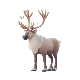 3D Reindeer Icon - Majestic Christmas Wildlife
