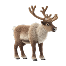 3D Reindeer Character Icon with Majestic Antlers