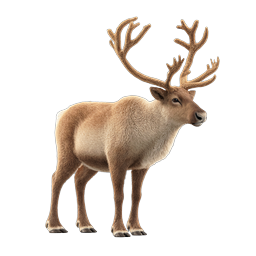 Realistic Reindeer Icon with Majestic Antlers