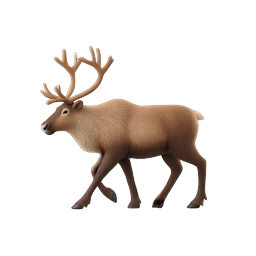 Realistic Reindeer Icon - 3D Wildlife Animal Illustration