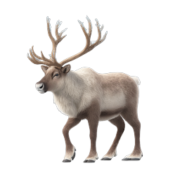 Realistic Reindeer Wildlife 3D Icon with Frosted Antlers